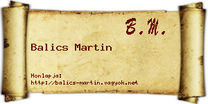 Balics Martin névjegykártya